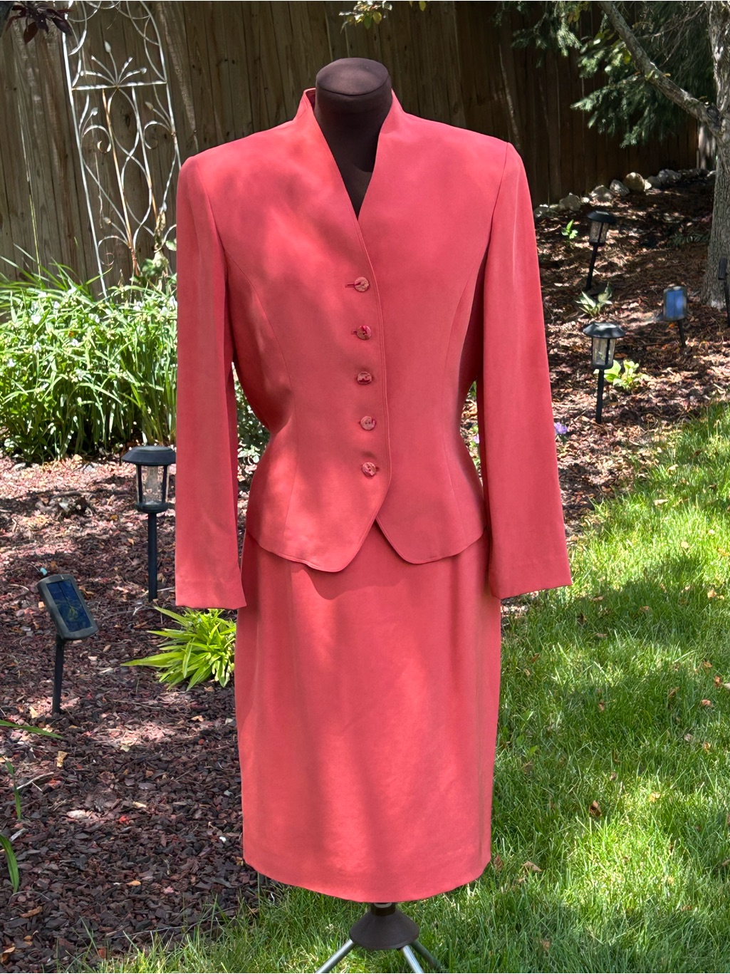 Vtg Rare Dana Buchman S6 Silk Two-Piece Skirt Suit-Pristine-Looks Brand New